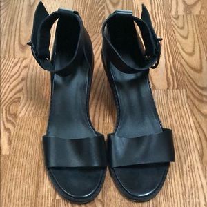 ASOS black leather, strappy heals (size 7.5)